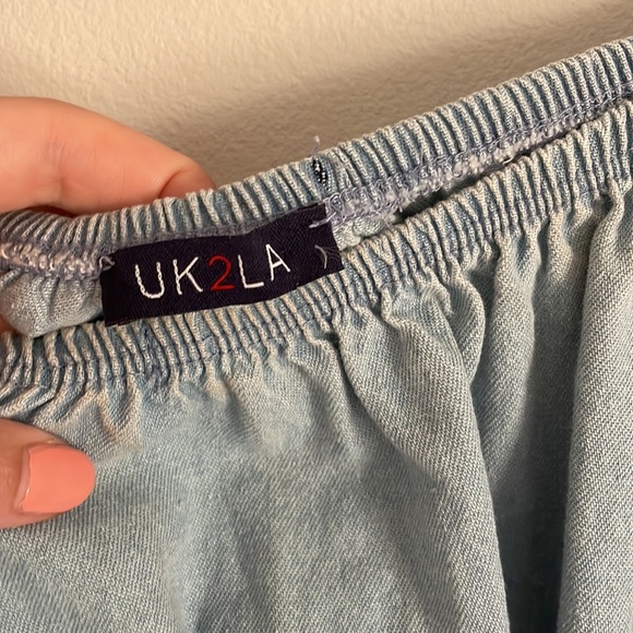 Denim off the shoulder top - Picture 4 of 5